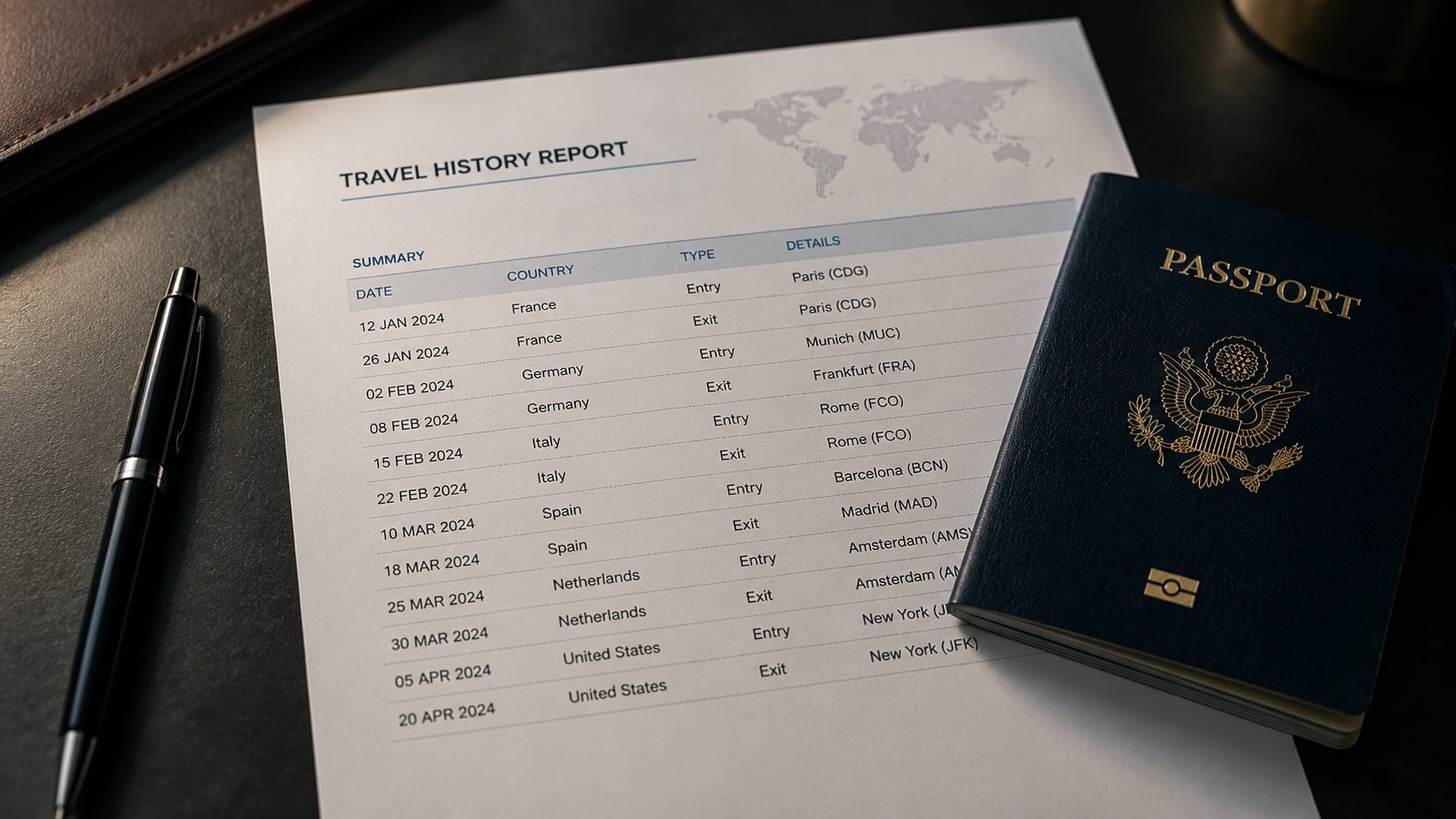 How to Generate a Travel History Report for Your Visa Application in Minutes